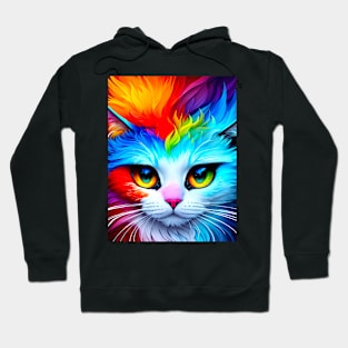 Cat in psychedelic vibrant PRIDE colors ! Hoodie